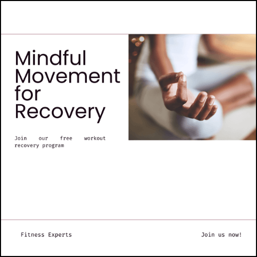 Example of a graphic designed cover of a download book of mindful movements for recover